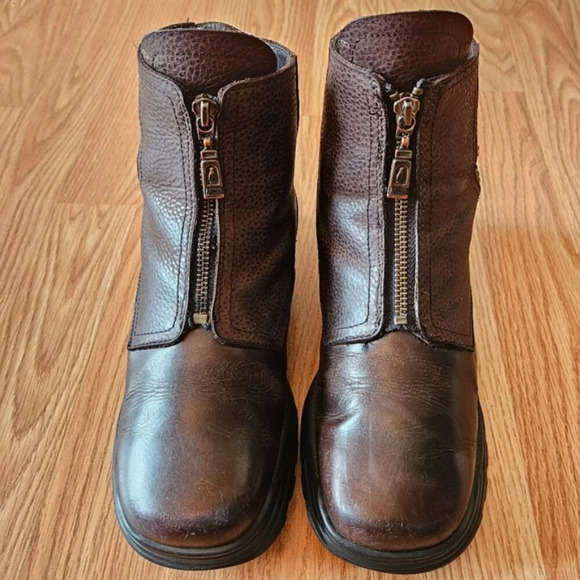 Anfibio Leather Boho Fall Winter Women's Ankle Boots Brown Sz 37. - Picture 2 of 15